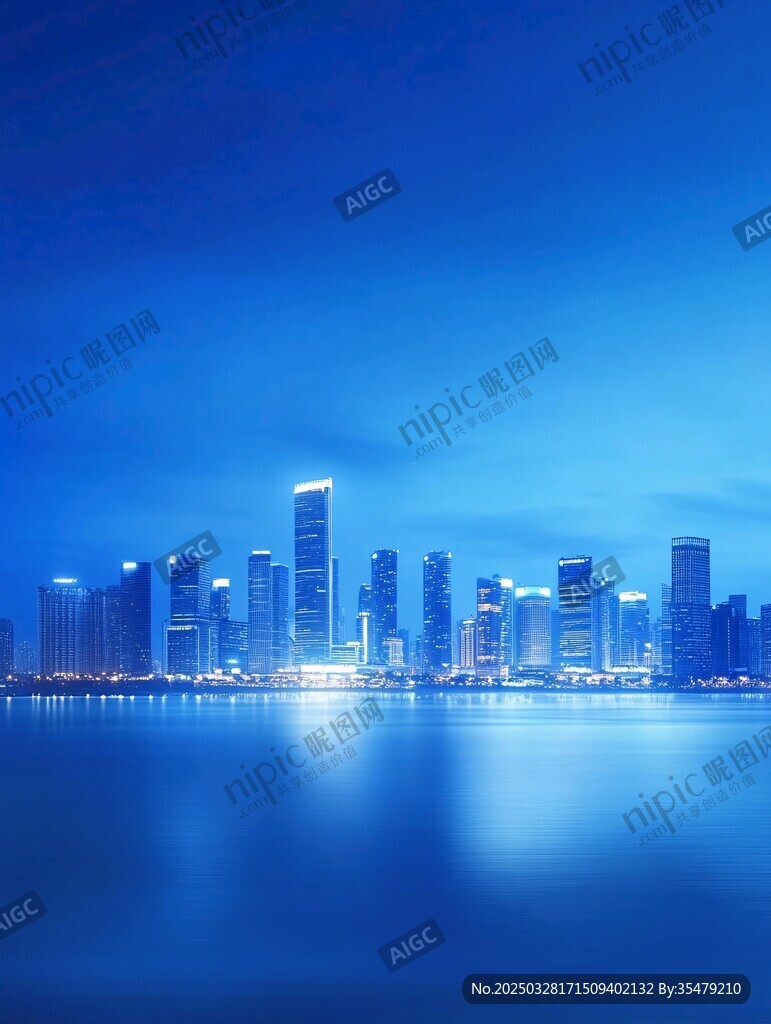 城市夜景下的璀璨天际线