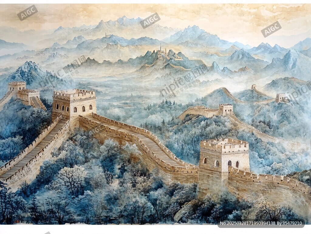 壮丽长城绘于山水之间