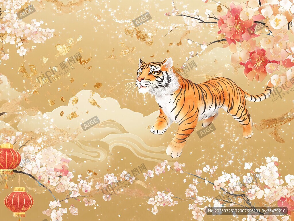 金虎贺春图