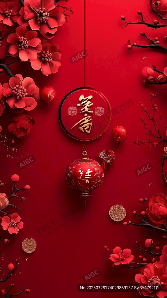 喜庆中国风春节装饰画面