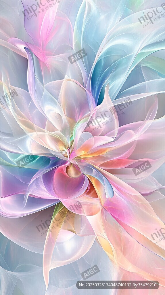 梦幻炫彩抽象花朵图案
