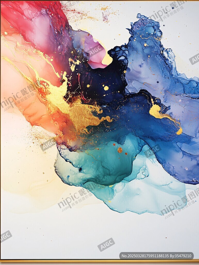 梦幻炫彩流体艺术画作