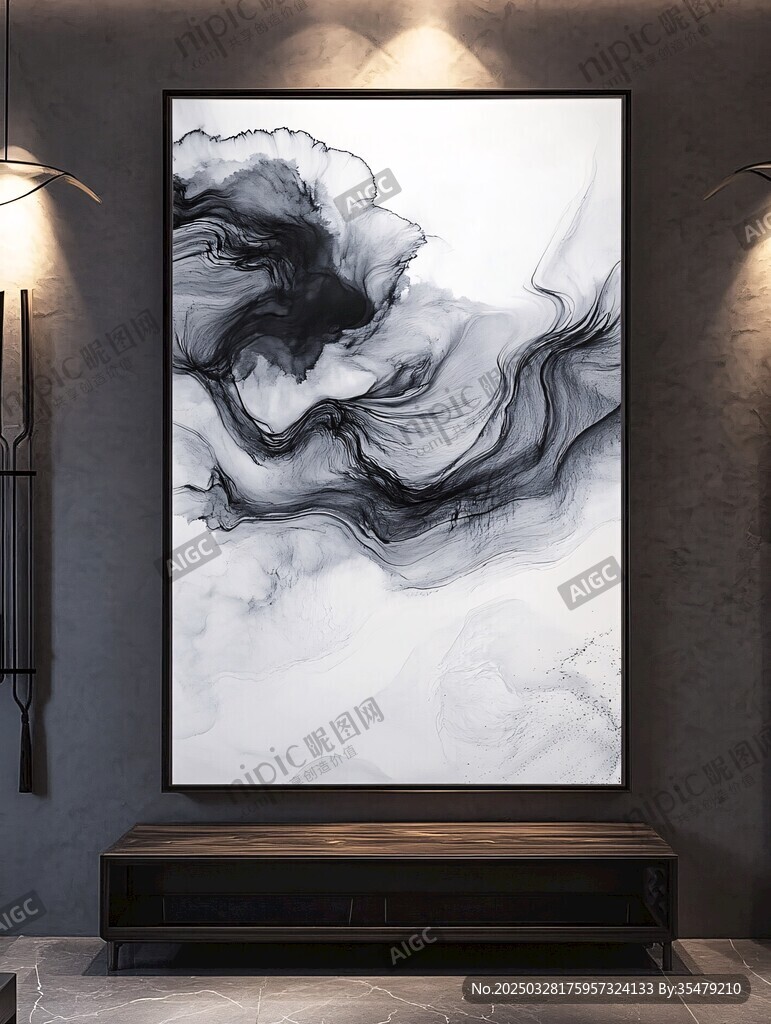 水墨抽象画 现代家居装饰