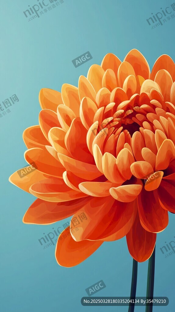 橙色菊花特写