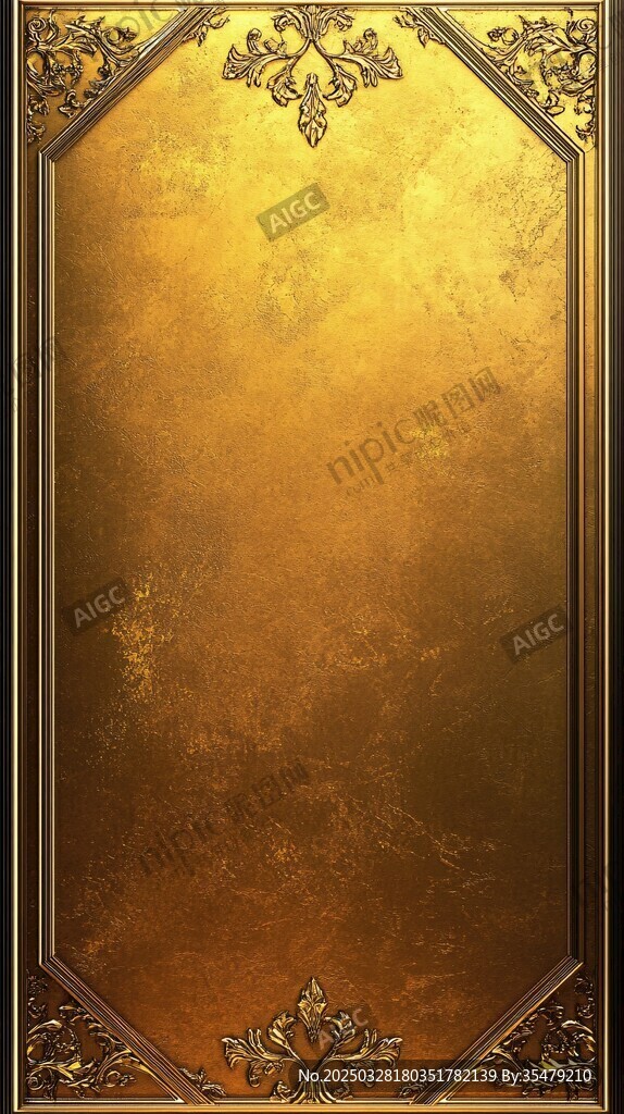金色奢华边框纹理背景图