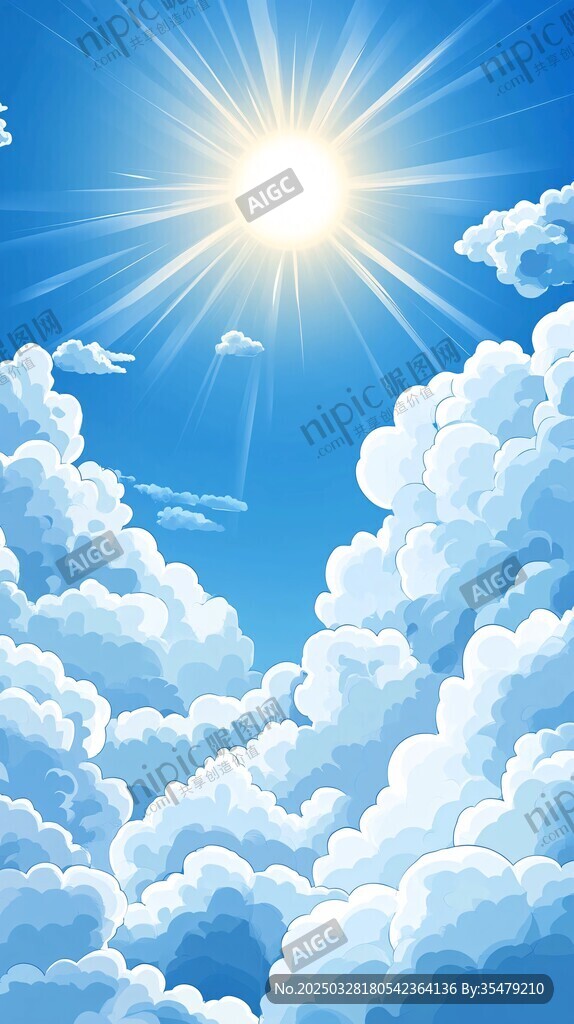 晴朗天空下的闪耀阳光