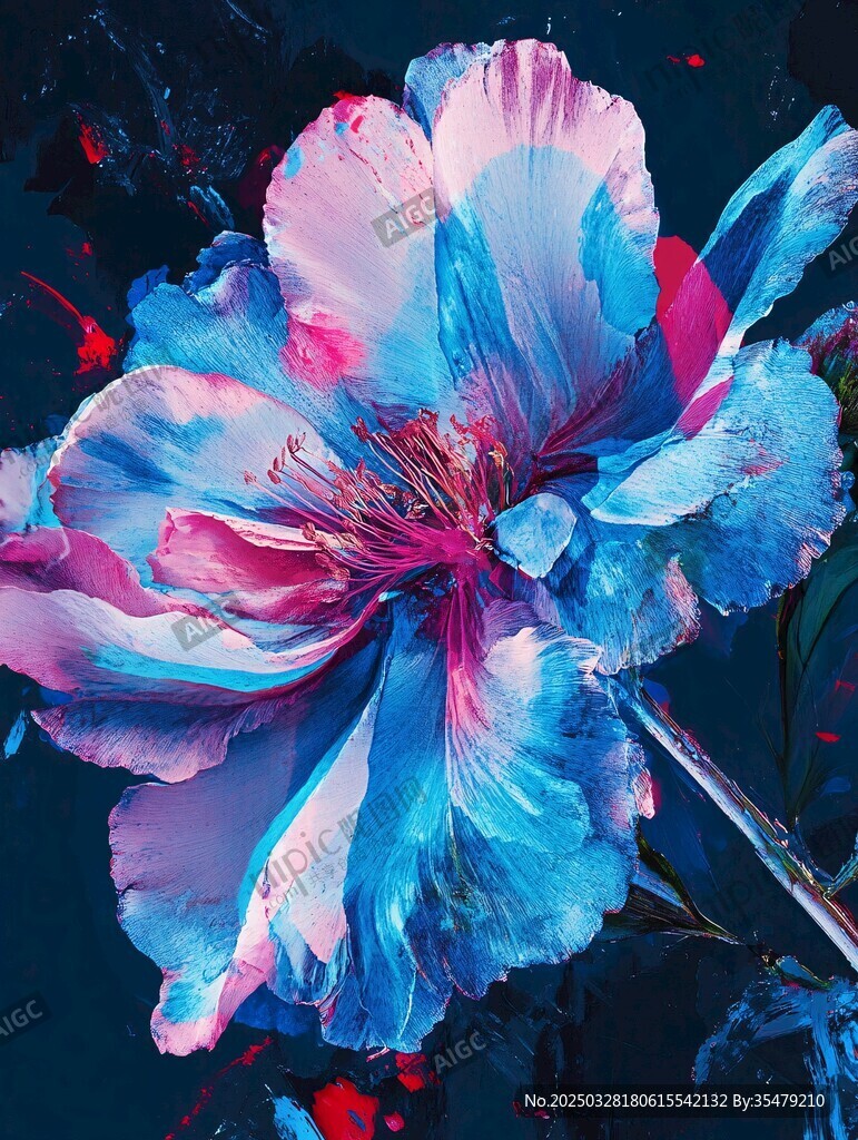 梦幻色彩抽象花卉艺术图