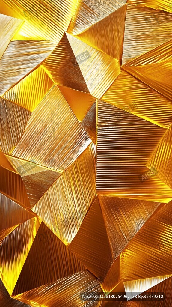 金色立体几何纹理背景