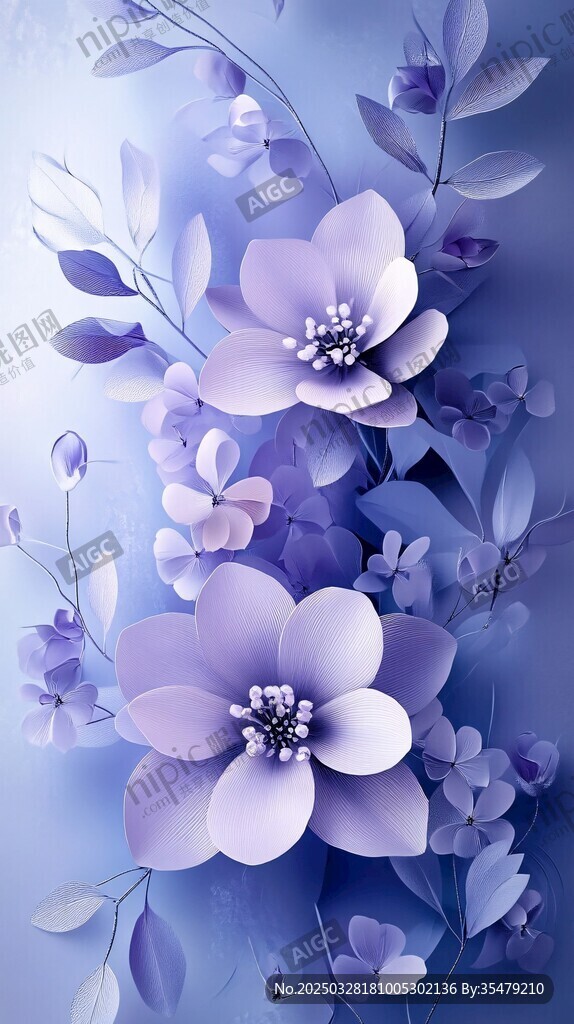 梦幻紫花绽放浪漫图景