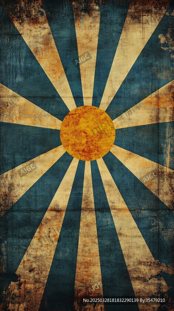 复古放射纹太阳图案背景