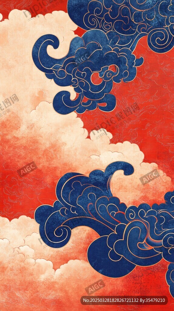 中式祥云图案 传统美学风