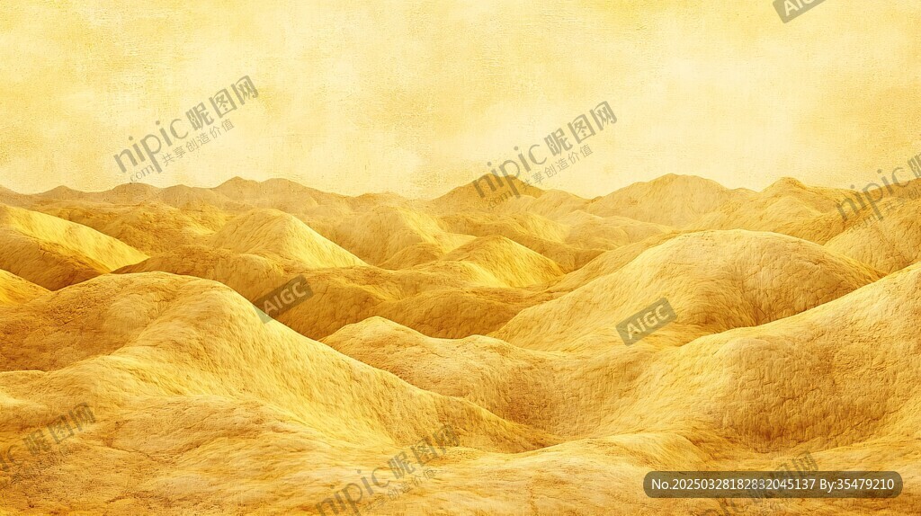 金色起伏山丘梦幻景观
