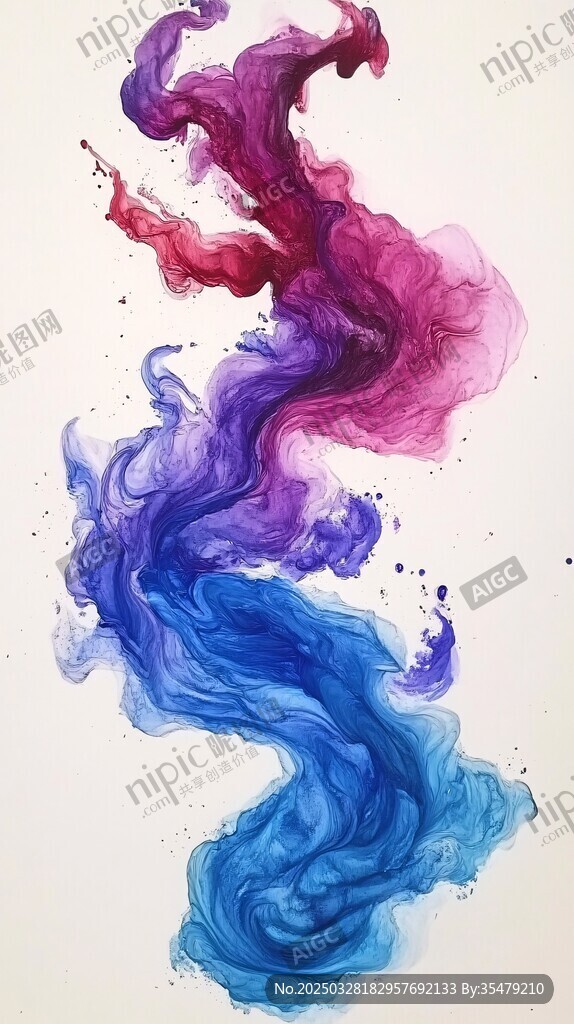 梦幻彩墨交融艺术画面