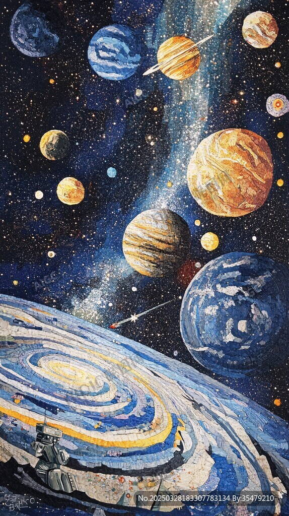梦幻宇宙星球绚丽图景