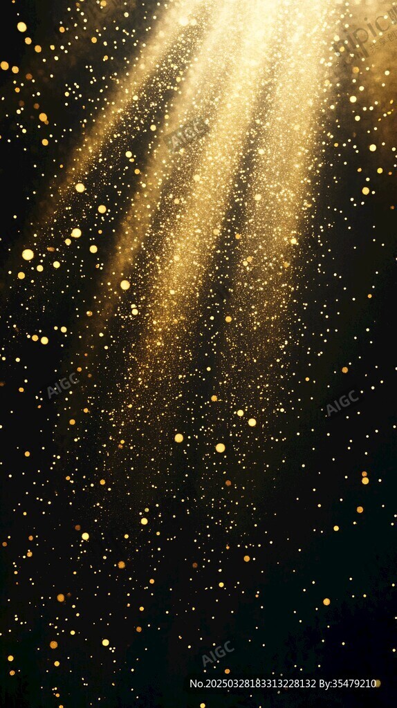 金色光芒洒落梦幻背景