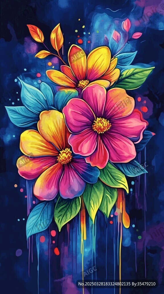 绚丽多彩花卉插画艺术