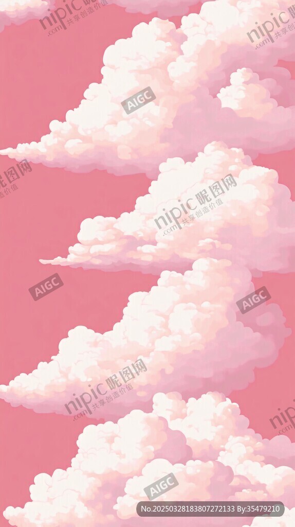 粉色梦幻云朵天空背景图