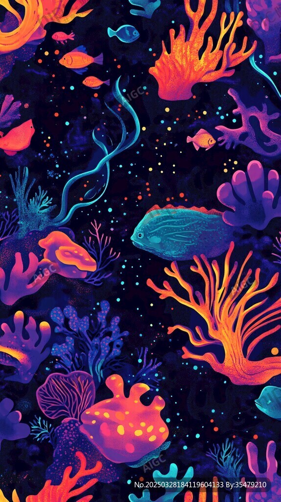 梦幻海底世界绚丽海洋元素