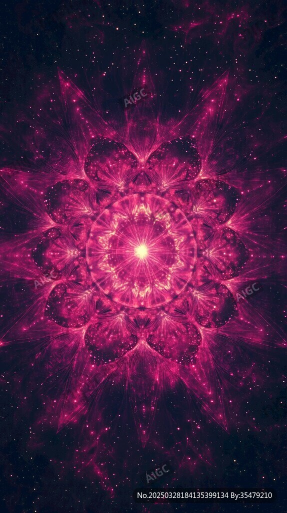 梦幻绚丽的宇宙花朵图案