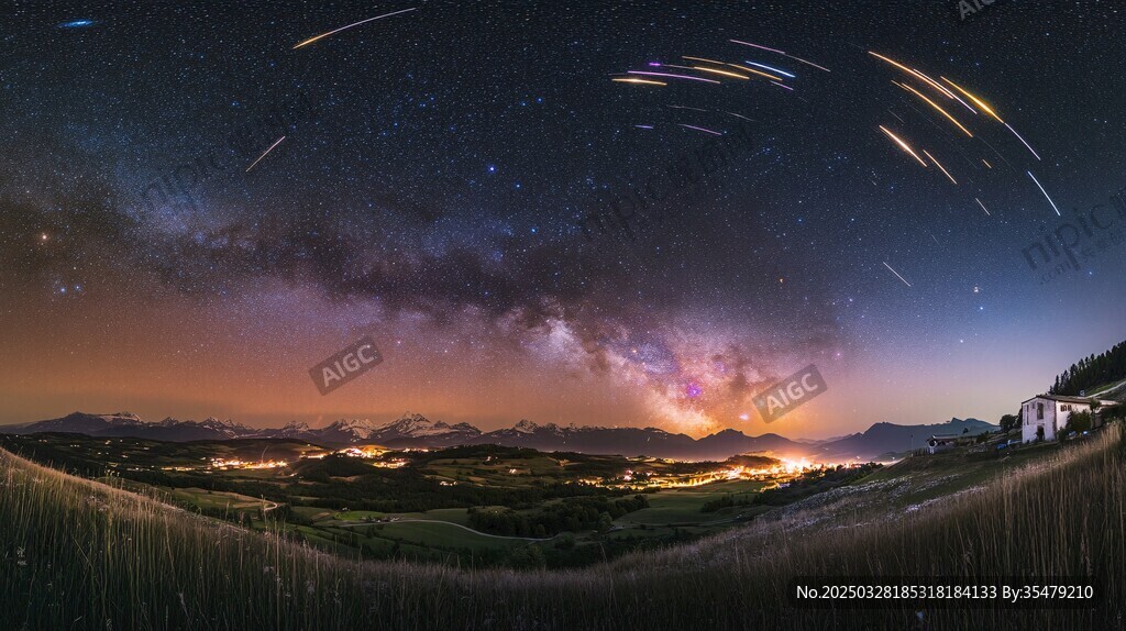璀璨星空下的梦幻大地景观