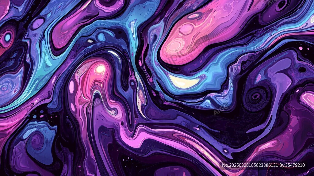 梦幻流体色彩抽象艺术图案
