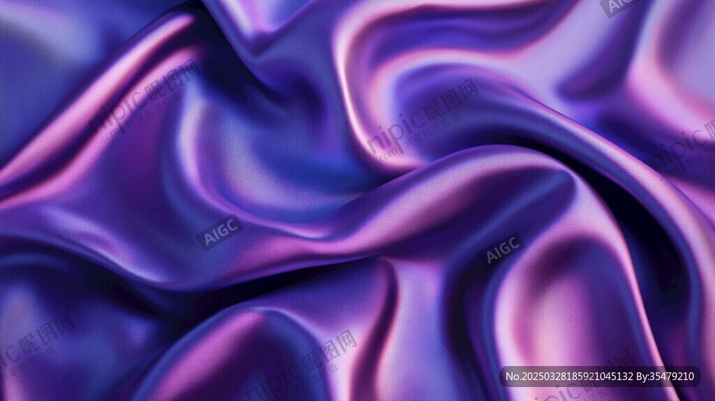 梦幻紫色绸缎纹理特写