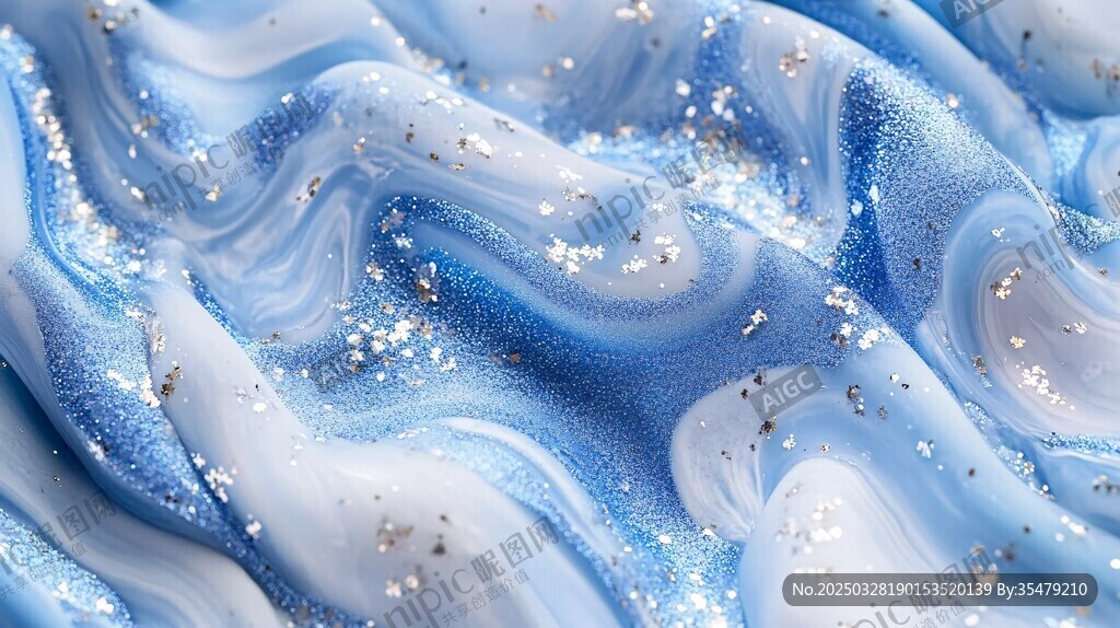 梦幻蓝白闪光流体纹理