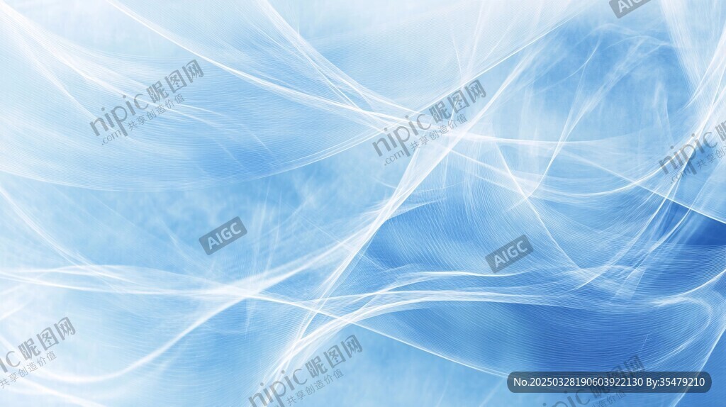 梦幻蓝白飘带背景