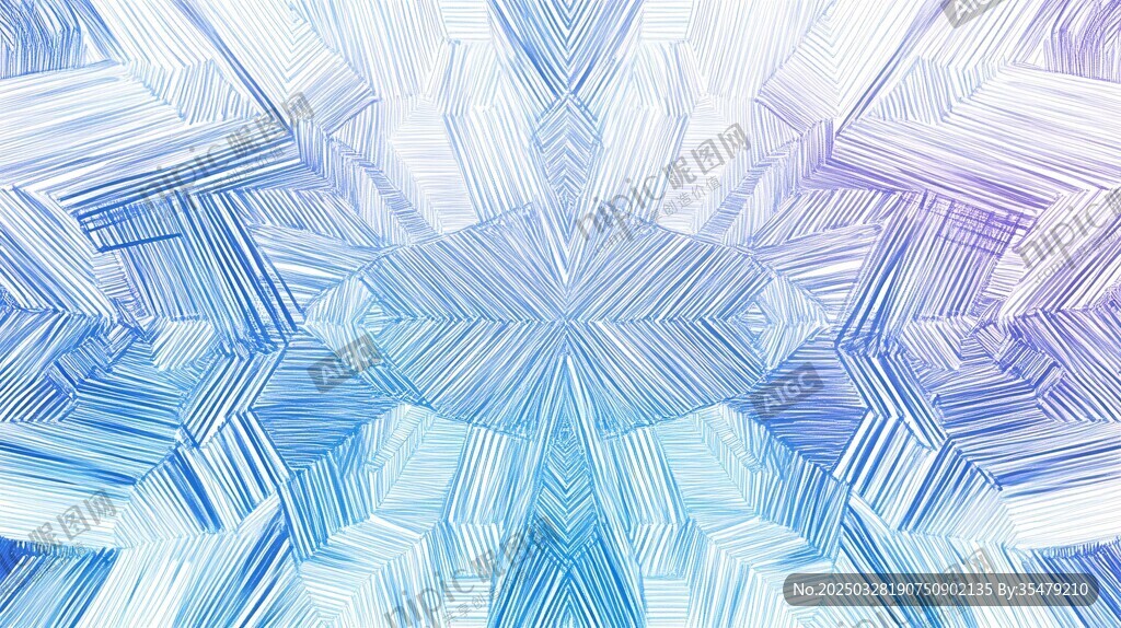 梦幻蓝紫几何抽象艺术图案