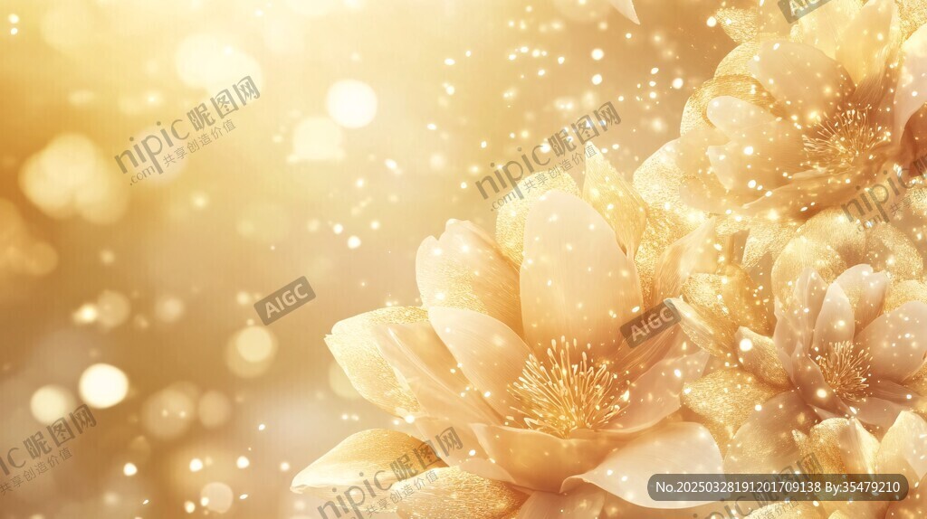 金色繁花 梦幻闪耀背景