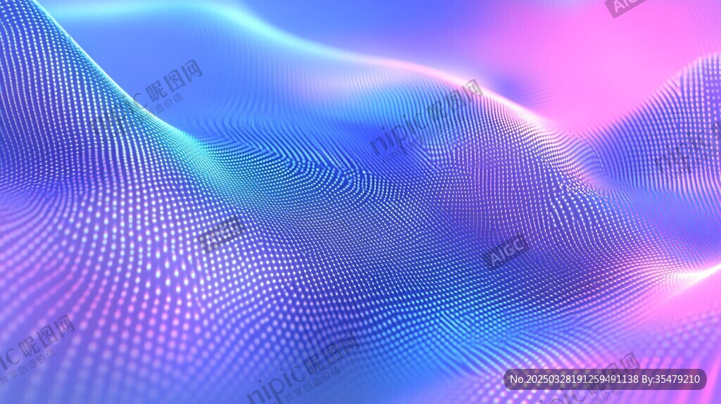 梦幻渐变波点流体背景