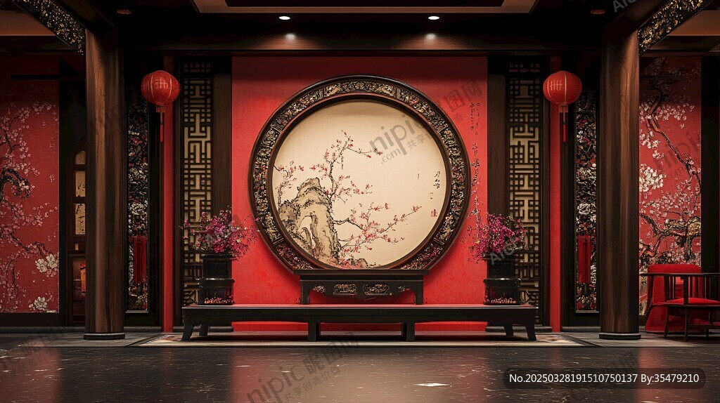 中式传统厅堂雅致场景