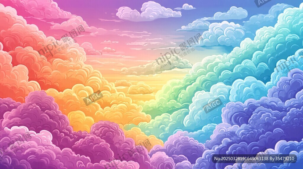 梦幻彩色云海景观
