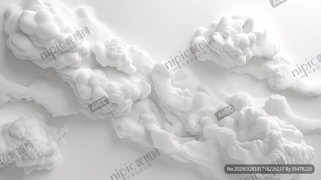 梦幻白色云朵状纹理画面