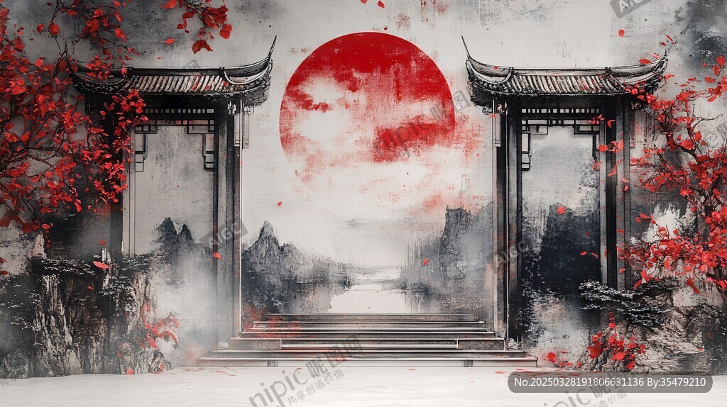 中式古风意境景观画面