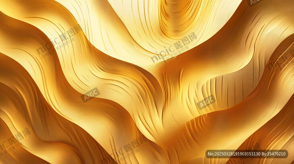 金色波浪纹理背景图案