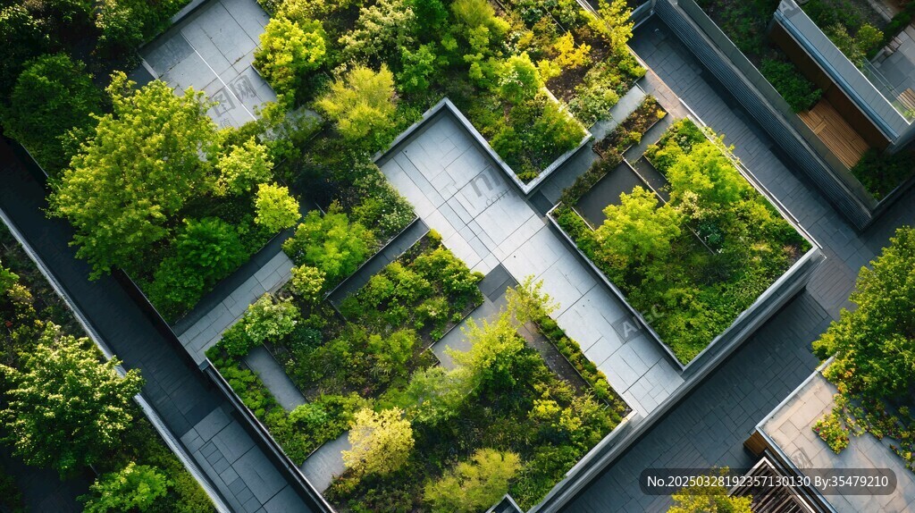 屋顶绿植景观俯瞰图