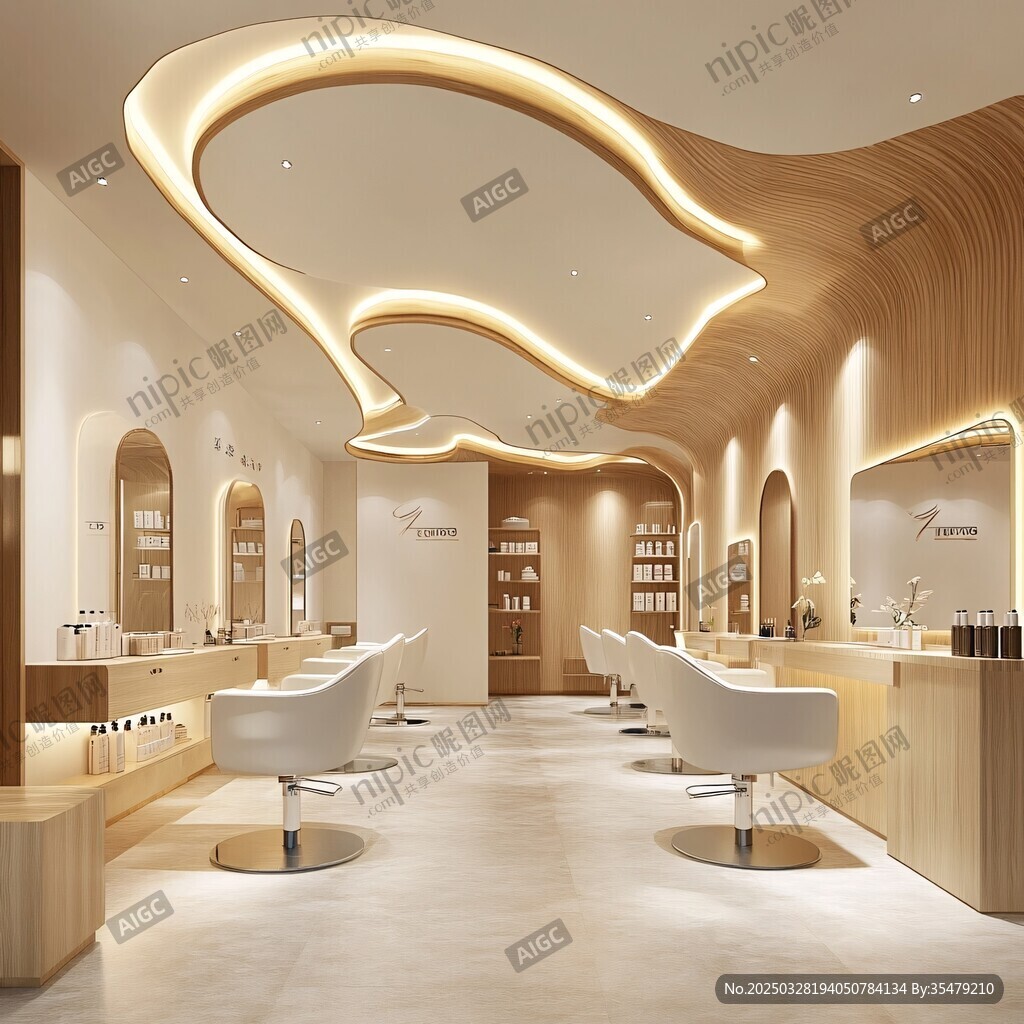 现代简约风时尚美发店空间