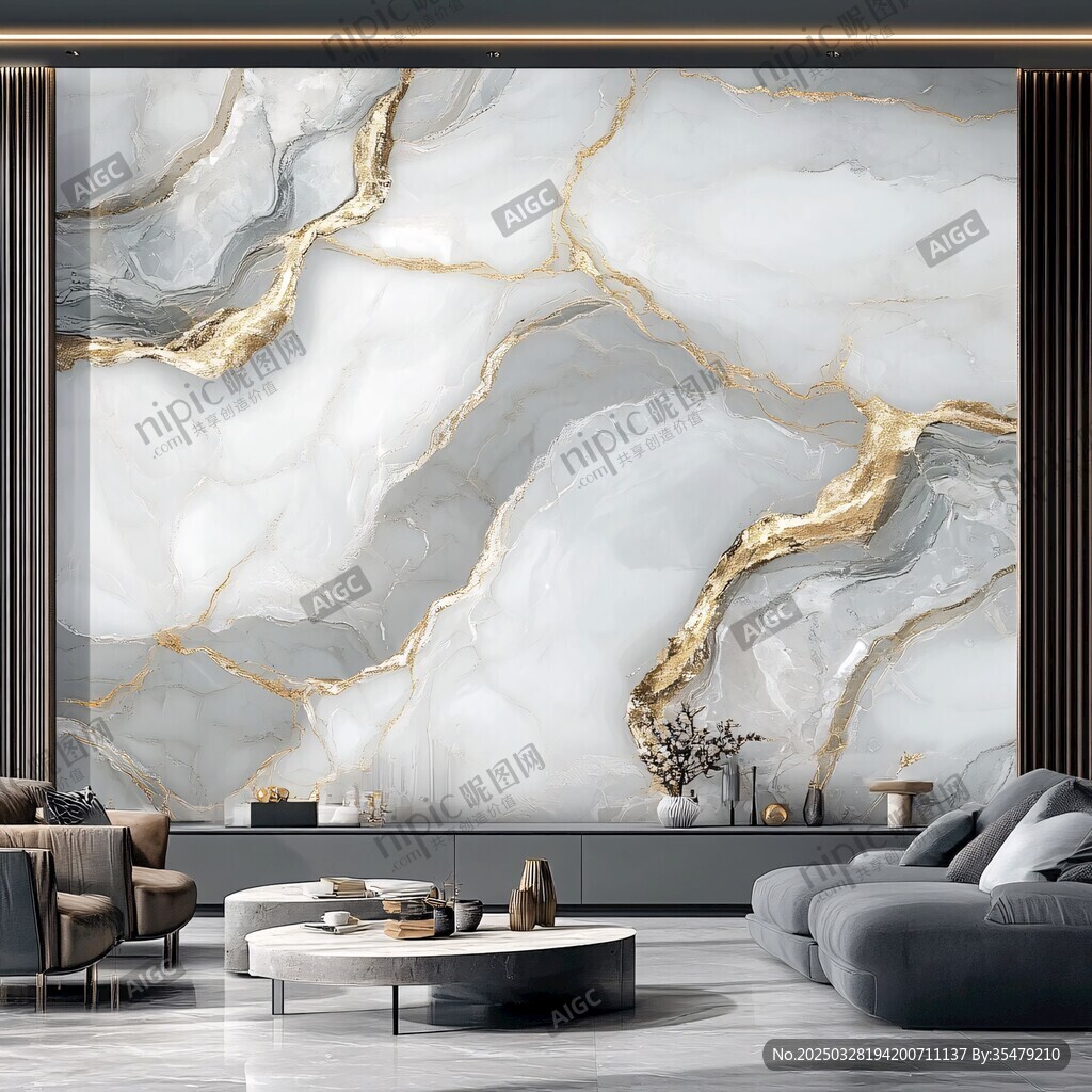 奢华大理石客厅背景墙
