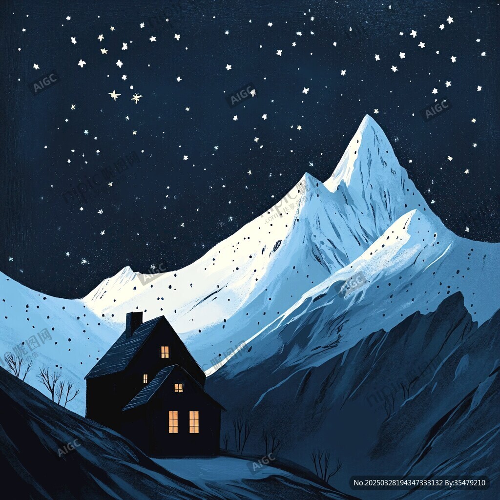 雪夜山中屋