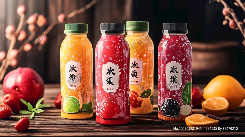 缤纷水果味冰酿果汁饮品