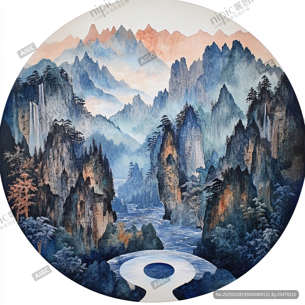 水墨山水间的太极意境