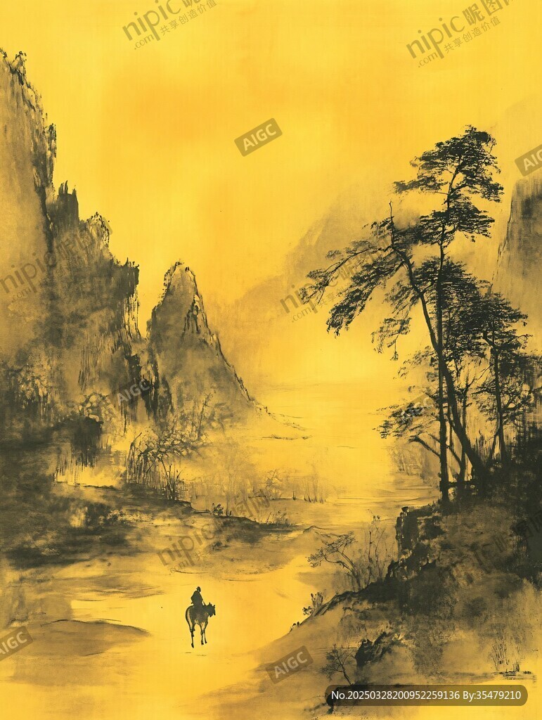 古道孤影山水间