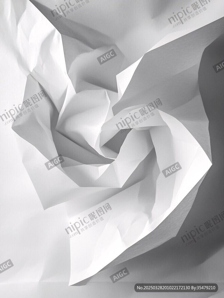 褶皱白纸的独特纹理