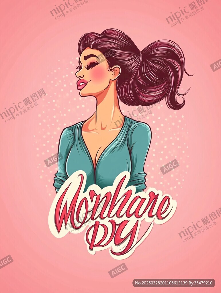 时尚女性Monday Day插画
