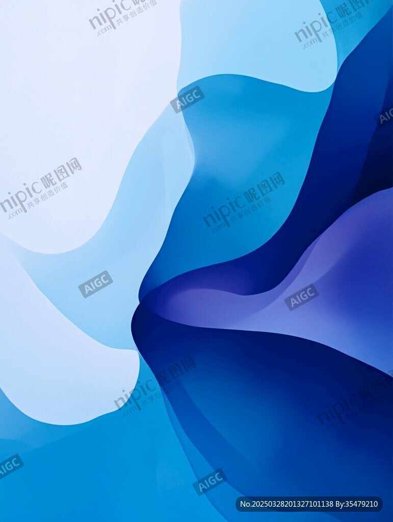 蓝色渐变流体抽象背景图