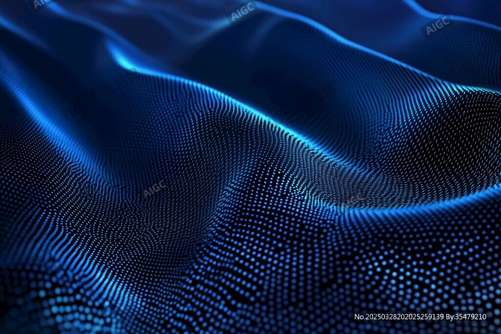蓝色科技感粒子波动背景
