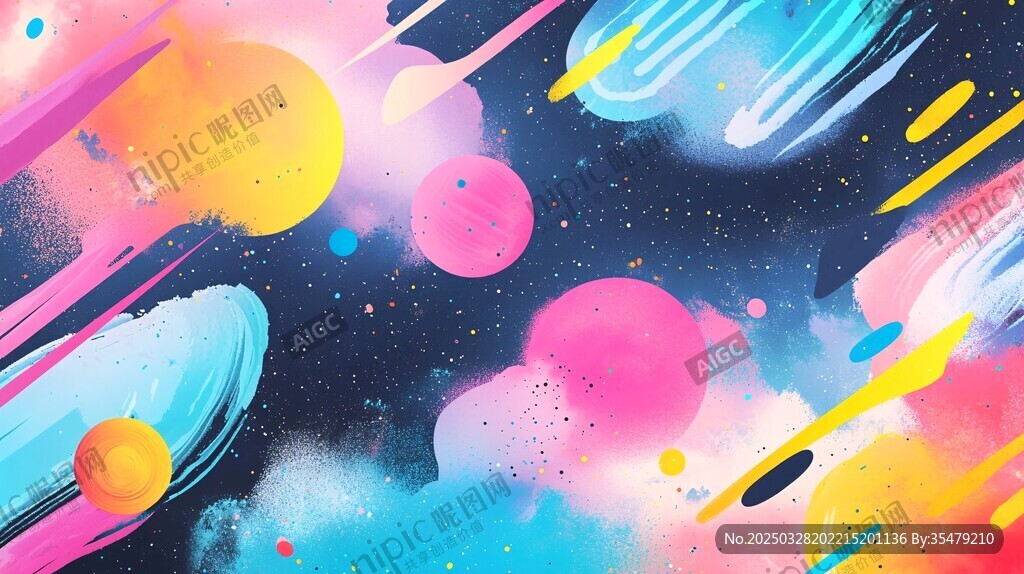 梦幻炫彩抽象宇宙艺术画面