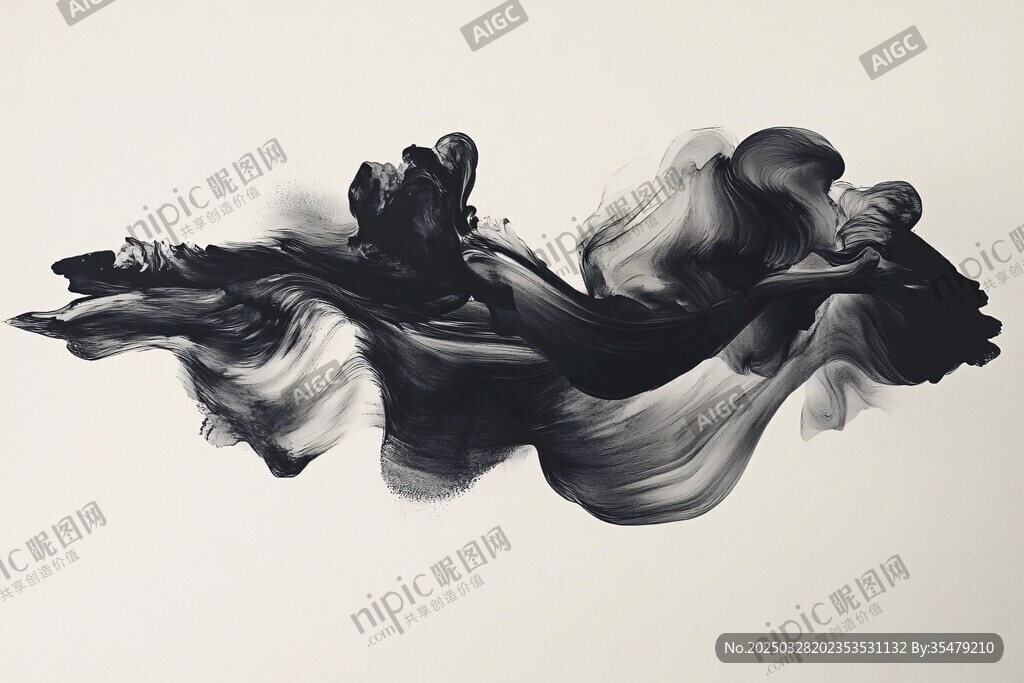 墨韵舞动的抽象水墨形态