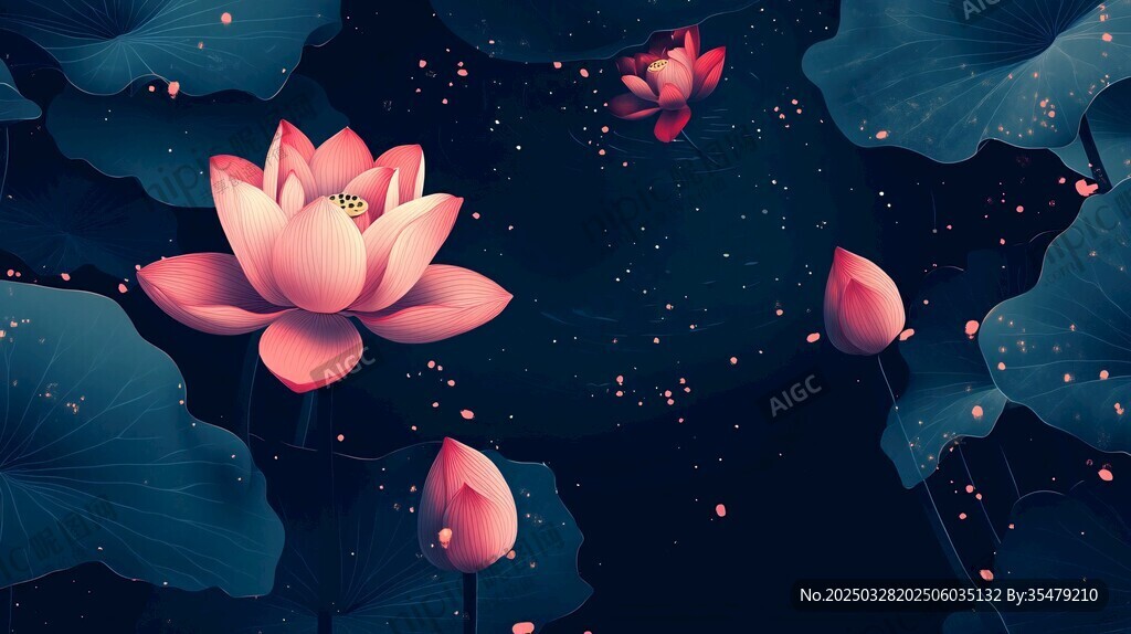 梦幻夜荷 绽于静谧之境